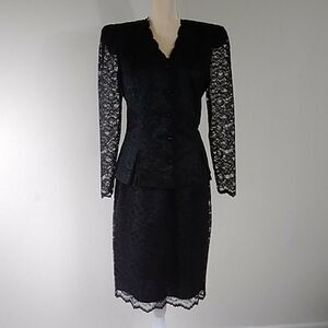 VINTAGE LACE DRESS  DAVID ROSE  BLACK